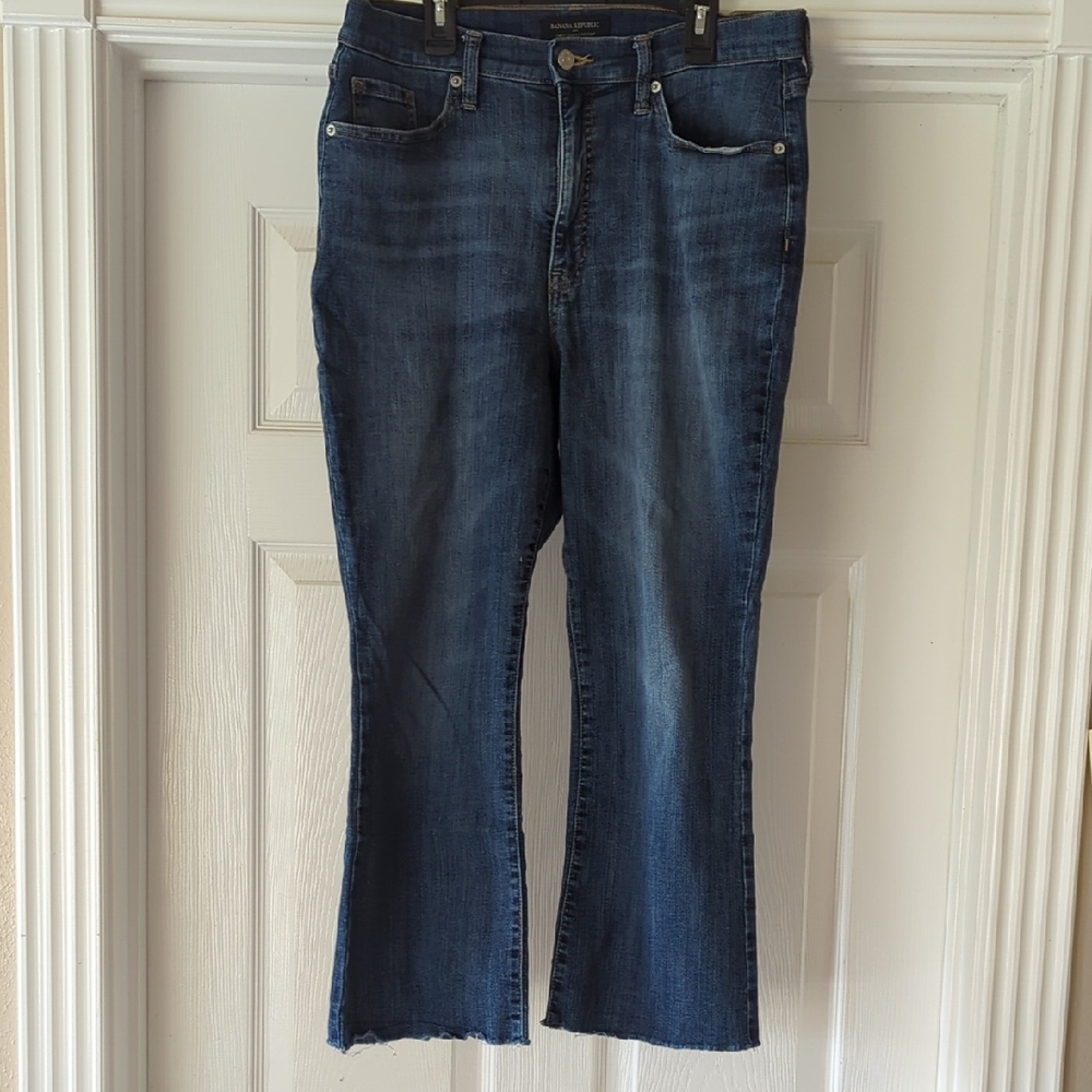 Banana Republic Blue Flare Wide Leg Jeans